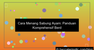 cara menang sabung ayam