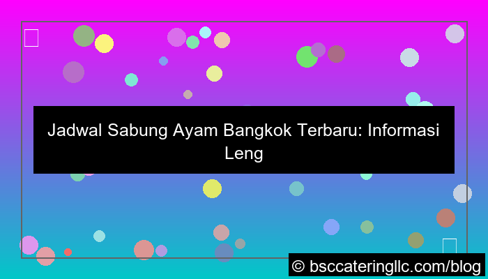 jadwal sabung ayam bangkok