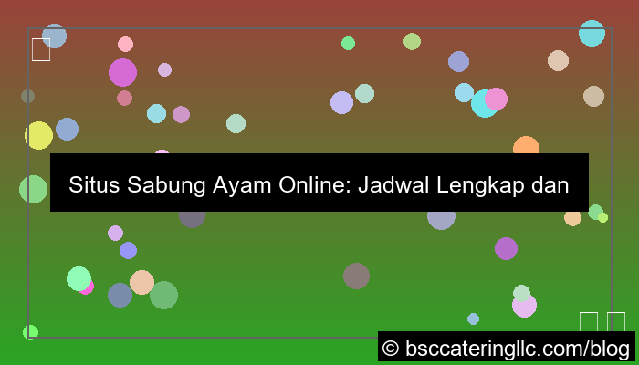 situs sabung ayam jadwal lengkap