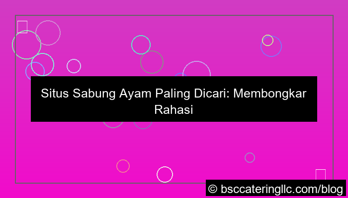 situs sabung ayam paling dicari