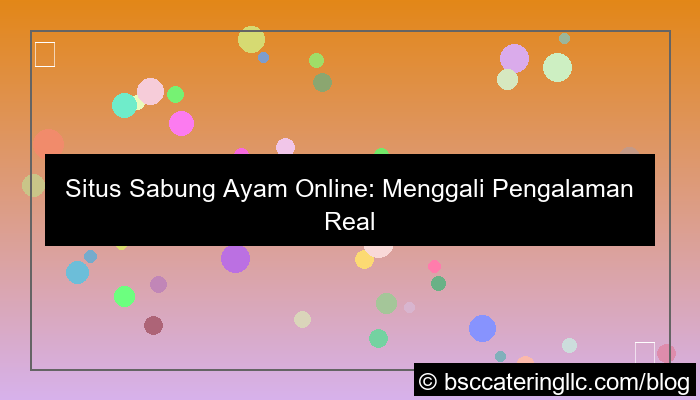 situs sabung ayam pengalaman real