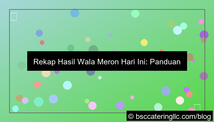 wala meron rekap hasil hari ini